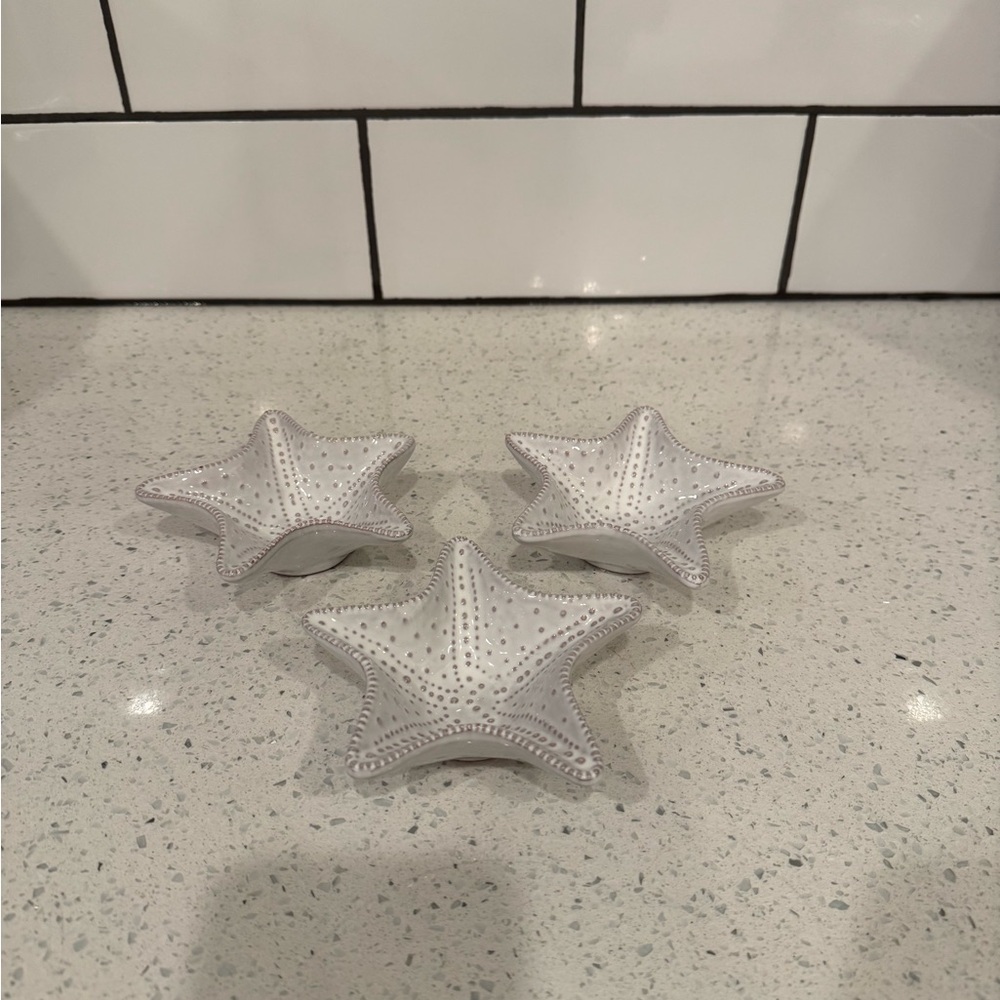 Mud Pie White Starfish Trinket Set – Set of 3 – NWT 🐚✨